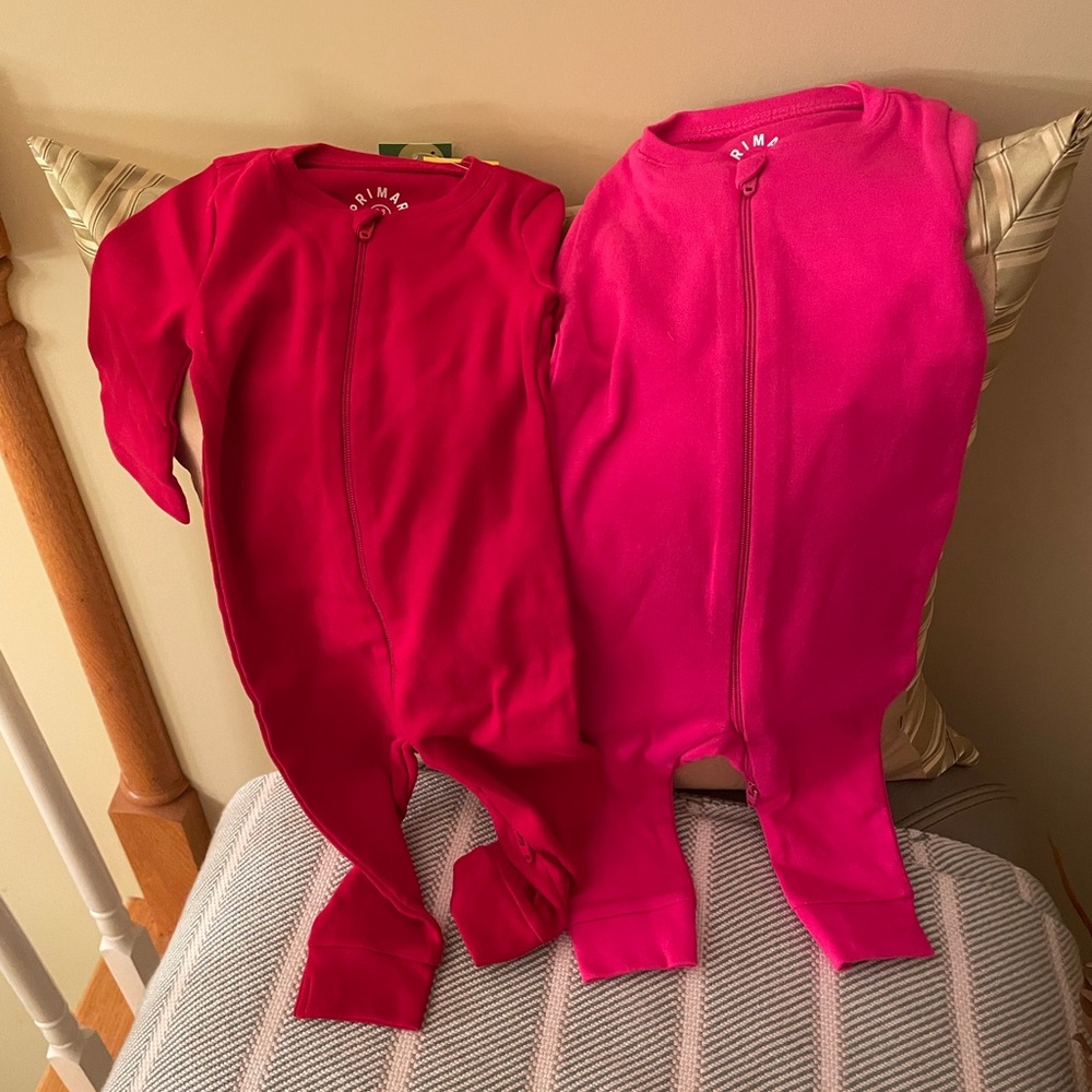 Primary Bold Red and Pink Kids Footies
